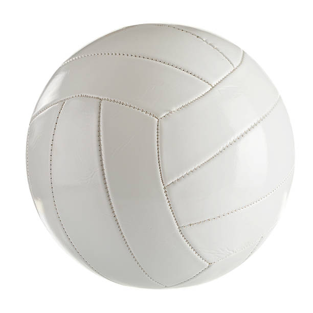 istock White leather volleyball isolated on a white 499553753