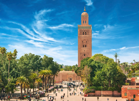 Main square of Marrakesh in old Medina. Morocco.