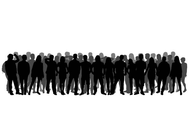 Group of people Group of people crowd of people silhouettes stock illustrations