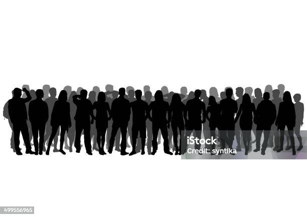 Group Of People Stock Illustration - Download Image Now - Crowd of People, In Silhouette, Group Of People