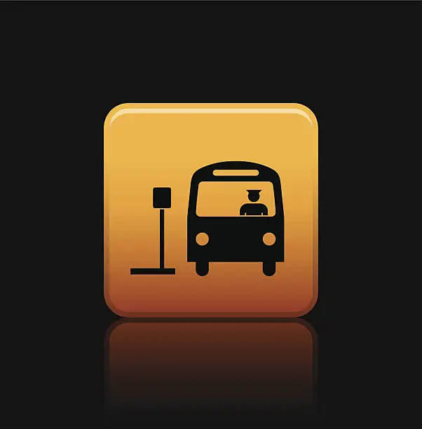 Vector illustration of bus button icon
