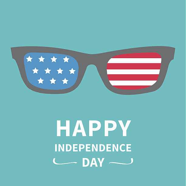 gläser mit sternen und streifen.  independence day uns of america. - human eye glass eyesight sunglasses stock-grafiken, -clipart, -cartoons und -symbole