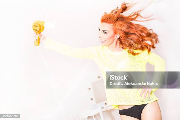 Hairdry Stock Photo - Download Image Now - Bright, Redhead, Vibrant Color