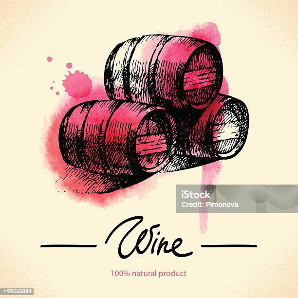 Ilustración de Vino Fondo Vintage y más Vectores Libres de Derechos de Acuarela - Acuarela, Alimento, Anticuado