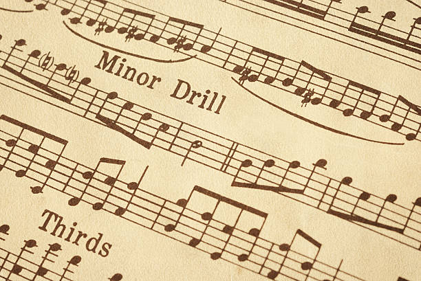 istock Vintage music sheet with practice drills 499566547