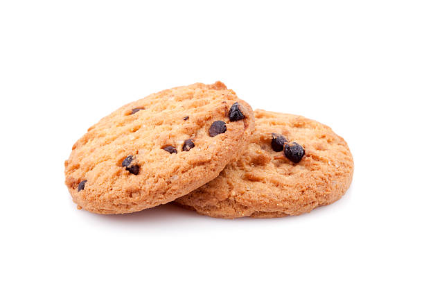 istock Chocolate chips cookies isolated on white background 499567503