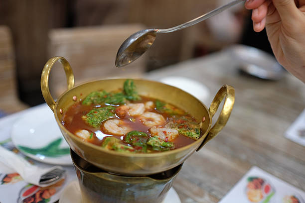 istock Thai spicy and sour shrimp soup made of tamarind paste 499567672