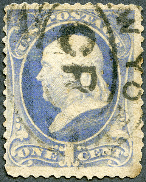 istock Postage stamp USA 1870's shows President Benjamin Franklin 499569111