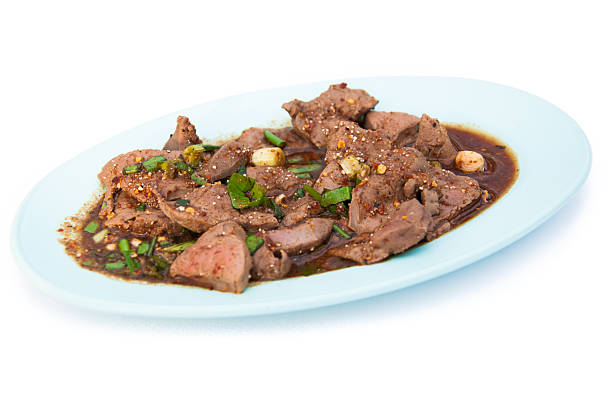 istock thai sweet liver salad on dish 499569133