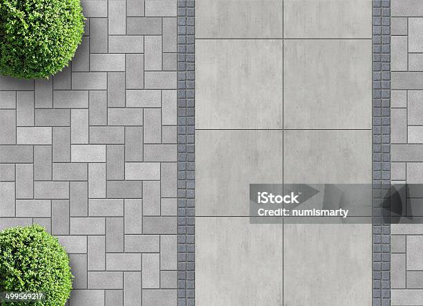 Paver Bricks From Above Stock Photo - Download Image Now - Paving Stone, Sidewalk, High Angle View