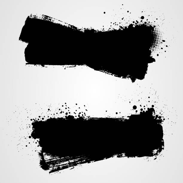 Grunge backgrounds Set of two black grunge banners for your design. eps10 - contains transparencies paint silhouettes stock illustrations