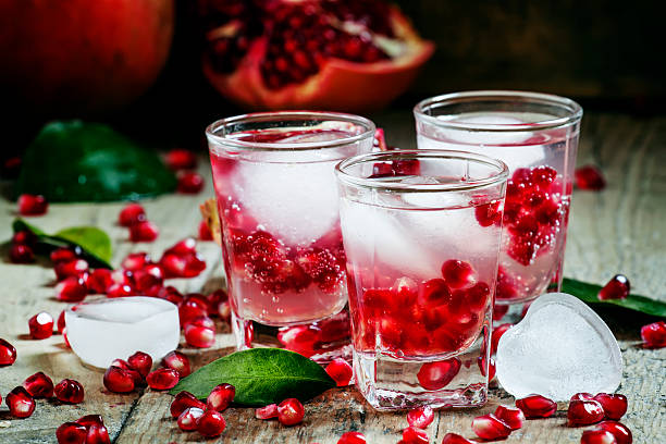 istock Fresh sparkling water with ice and pomegranate 499570066