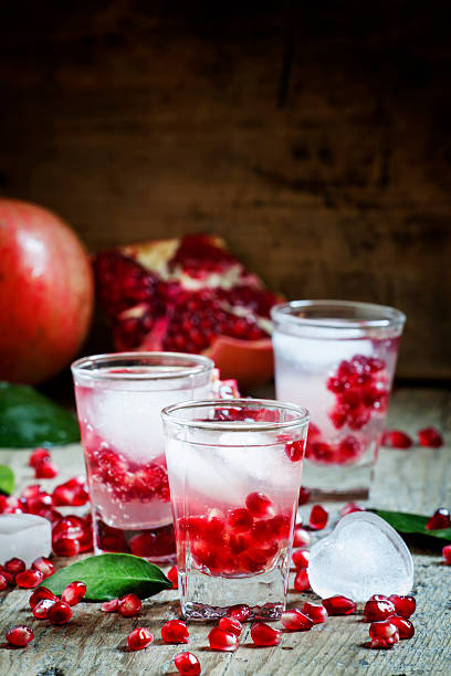 istock Fresh sparkling water with ice and pomegranate 499570134