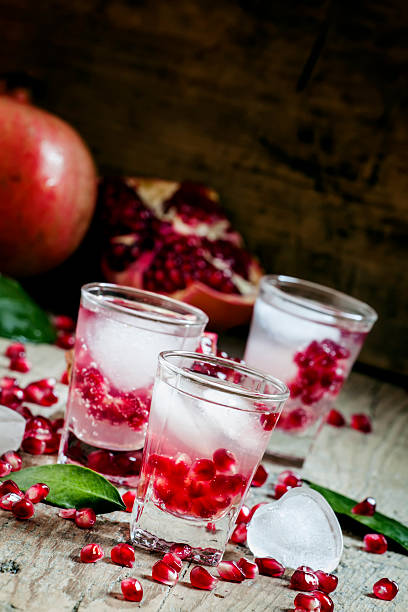 istock Fresh sparkling water with ice and pomegranate 499570200