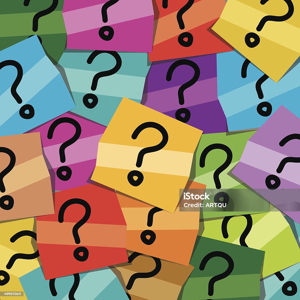 Any Questions Sticky Note Many Sticky Notes With Questions Stock Illustration - Download Image ...