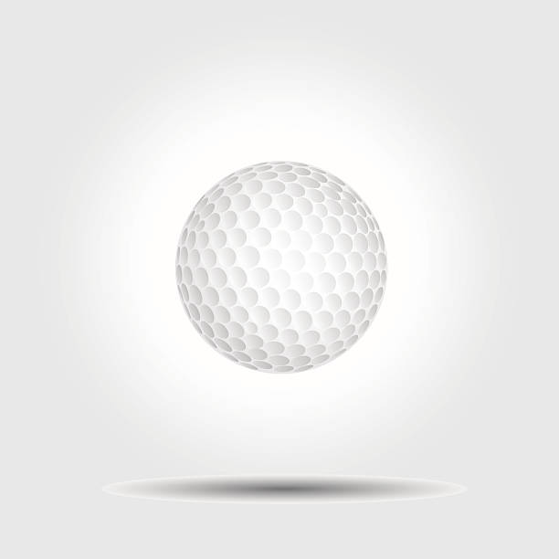 ベクトルゴルフボールは白色の背景に影 - golf golf course swinging isolated点のイラスト素材��／クリップアート素材／マンガ素材／アイコン素材