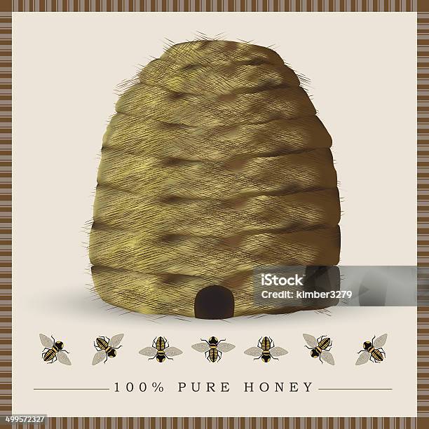 Beehive With Bees Stock Illustration - Download Image Now - Beehive, Antique, Old-fashioned