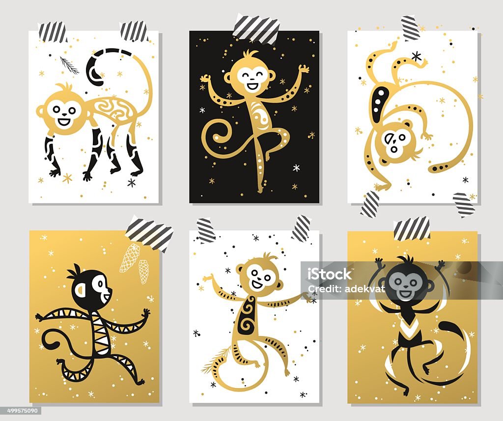 Chinese New Year monkey vector decoration ball icon Chinese New Year monkey vector decoration ball icon. 2016 new year monkey chinese style. Happy monkey vector New Year China monkey ball. Chinese Monkey vector illustration. Monkey gold, white icon 2015 stock vector