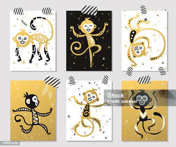 Chinese New Year Monkey Vector Decoration Ball Icon Stock Illustration - Download Image Now