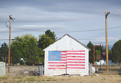 Shed in a small town with a patriotic touch