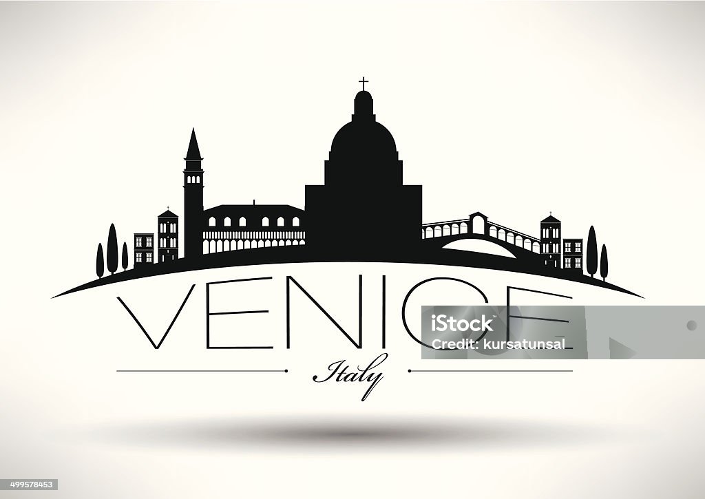 Wenecja z widokiem na panoramę miasta z szorty to już coś znacznie więcej Design - Grafika wektorowa royalty-free (Pałac)