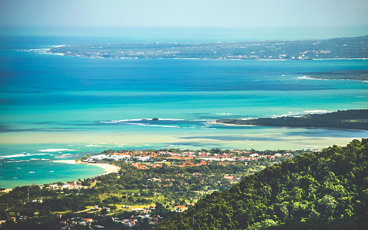 Aerial view to Caribbean coast.