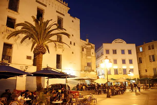 The Place de la Victoire on the Souq or Bazzar in the old town of Tunis on the Mediterranean Sea in Tunisia in North Africa.