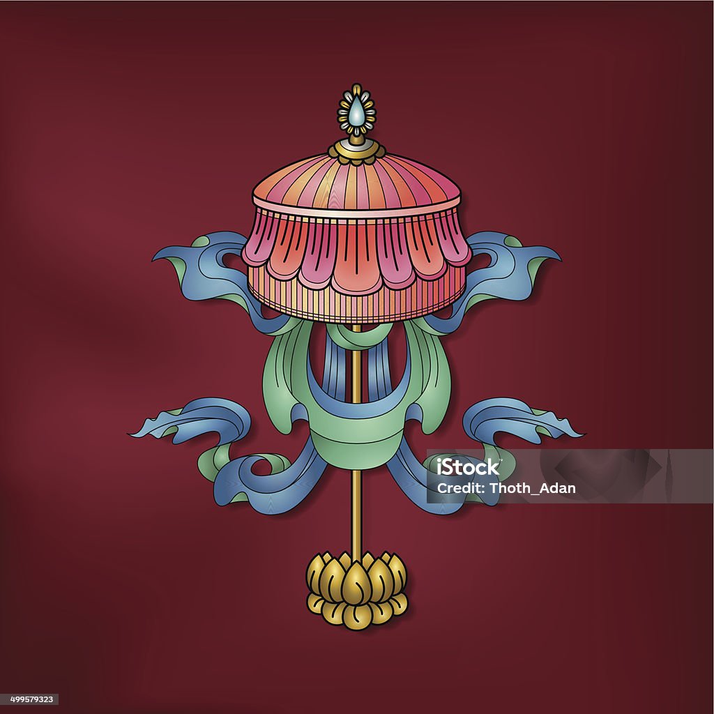 Jeweled parasol/Chhatraratna – (símbolo) auspiciosas Monges - Vetor de Apodrecer royalty-free