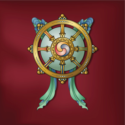 Wheel of law / Dharmachakra – (Auspicious Buddhist symbol)