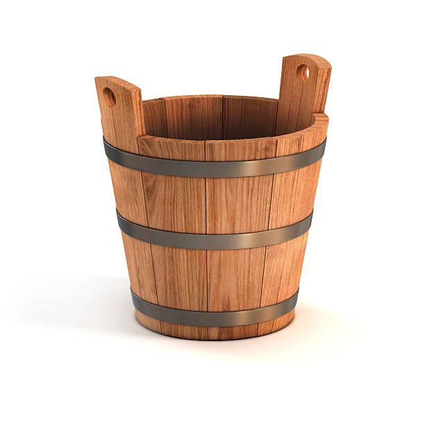 istock wooden bucket isolated on white 499580867