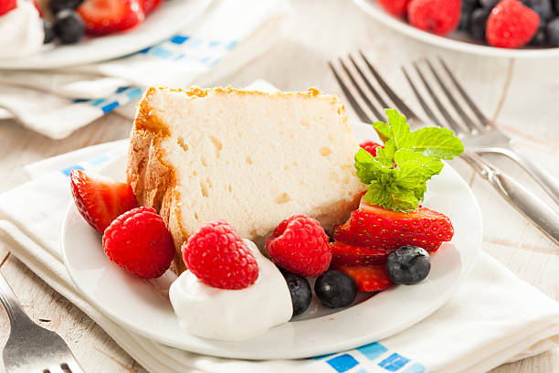 Homemade Angel Food Cake with Fresh Berries