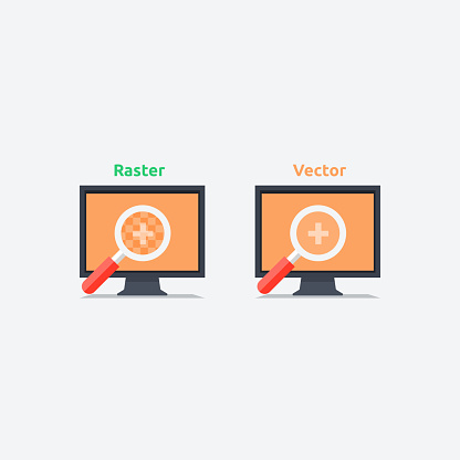 Vector And Raster Format Difference Between Vector And Raster Format Stock Illustration ...