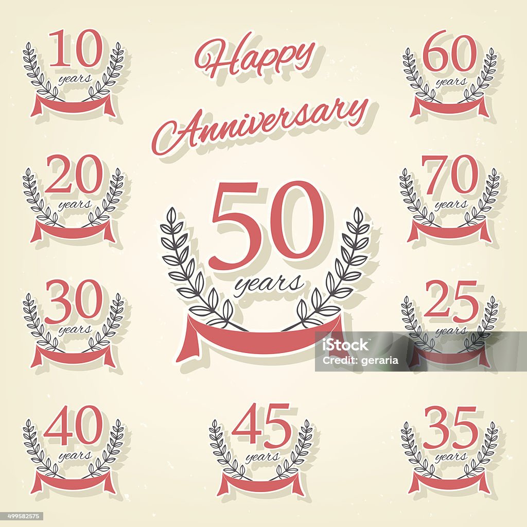 Vecteur série de symboles de mariage - clipart vectoriel de 30ème anniversaire libre de droits