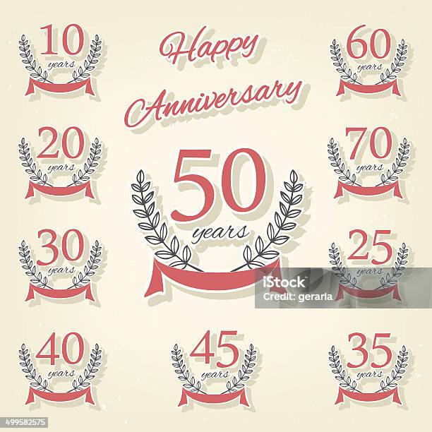 벡터 세트마다 기념일 기호들 30th Anniversary에 대한 스톡 벡터 아트 및 기타 이미지 - 30th Anniversary, 1, 10