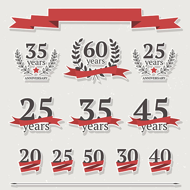 Vector set of anniversary signs eps10 ullustration 40 49 years stock illustrations