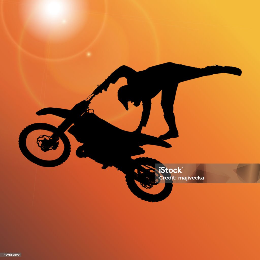 Vector silhouette of a man. Vector silhouette of a man who jumps on a motorbike. Activity stock vector