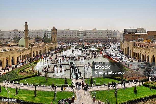 Erbil Kurdistan Iraq Main Square Shar Park Stock Photo - Download Image Now - Iraq, Arbil, Kurdistan