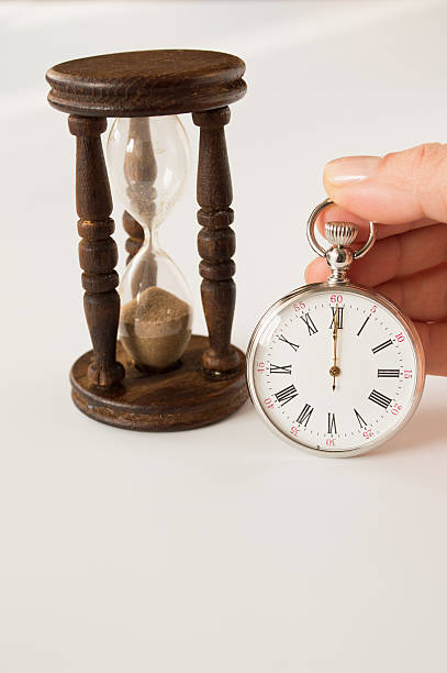 istock Closeup view of a silver pocket watch. 499585297