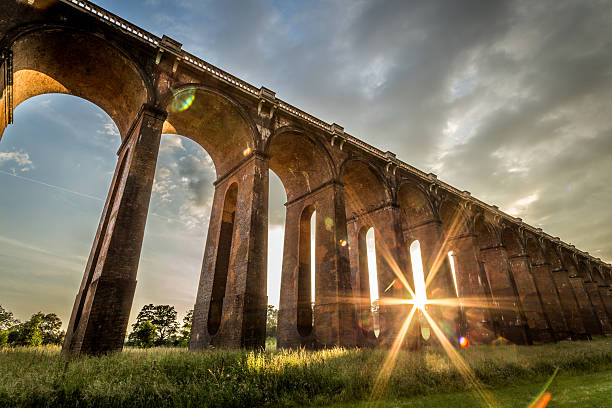 Balcombe Viaduct Balcombe Ouse Valley Viaduct designed by John Urpeth Rastrick for the London and Brighton Railway and completed in 1842, comprising 37 arches. West Sussex England. railway bridge photos stock pictures, royalty-free photos & images