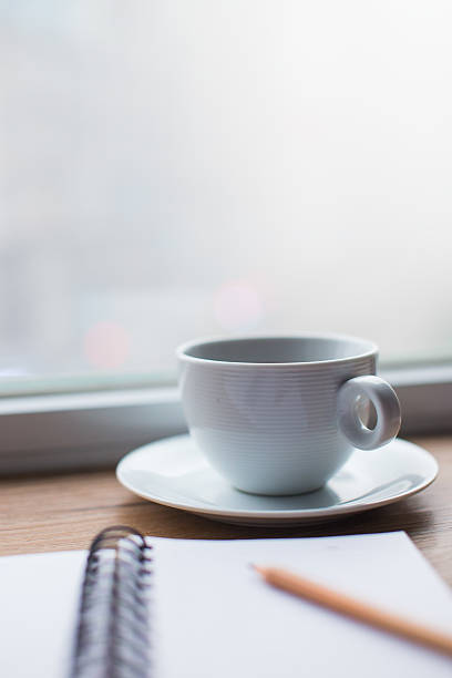 istock notebook, pen with cup of coffee 499595792
