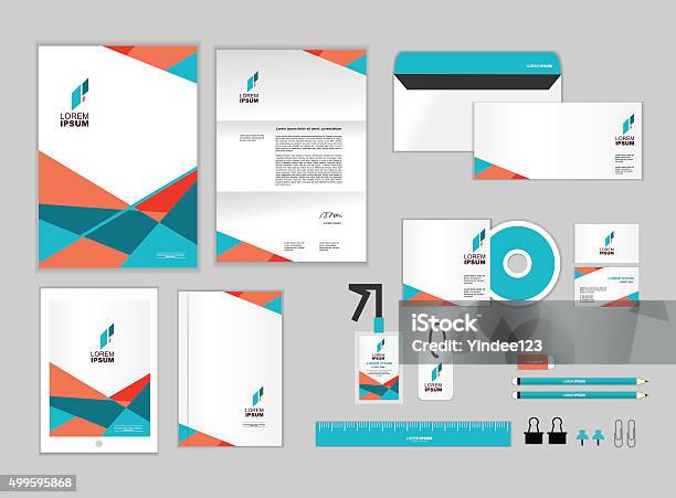 Corporate Identity Template For Your Business 034 Stock Illustration - Download Image Now - 2015, Advertisement, Brochure