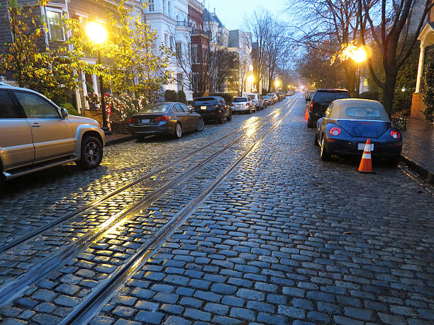 Wet Georgetown Cobblestone Street