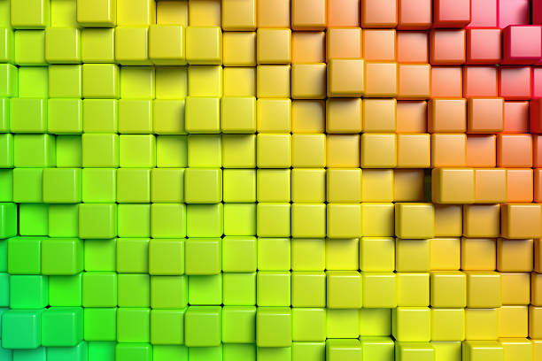 istock Abstract red and green cubes 3d background 499597816