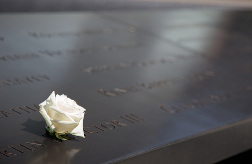 New York City, United States - September 2, 2014: Ground zero memorial in New York City