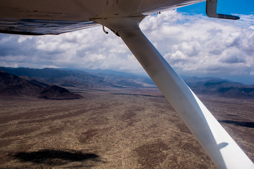 Flight over Nazca Lines: Canyon and Mountains