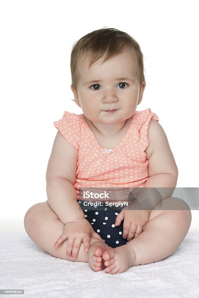 Cute baby girl A cute baby girl on the white background Baby - Human Age Stock Photo