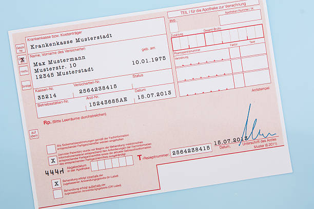 Typical german medical prescription form stock photo