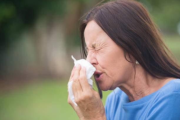istock Sick mature woman suffering flu or hayfever 499599886