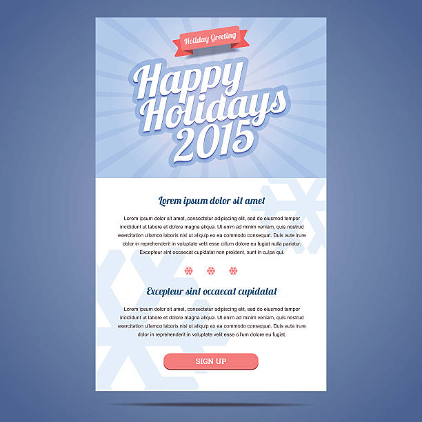 Email template with greeting Christmas and Happy New Year. Email template with greeting Christmas and Happy New Year. Vector illustration. holiday email templates stock illustrations