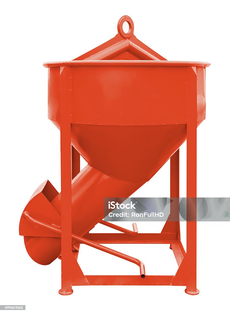 bucket Concrete bucket (red color) isolated on white background. Bucket Stock Photo